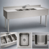 Thumbnail image #4 for Eagle Group 2200 Series B6C-22 Three-Compartment Underbar Sink Unit with Left and Right Drainboards, 304 Stainless Steel