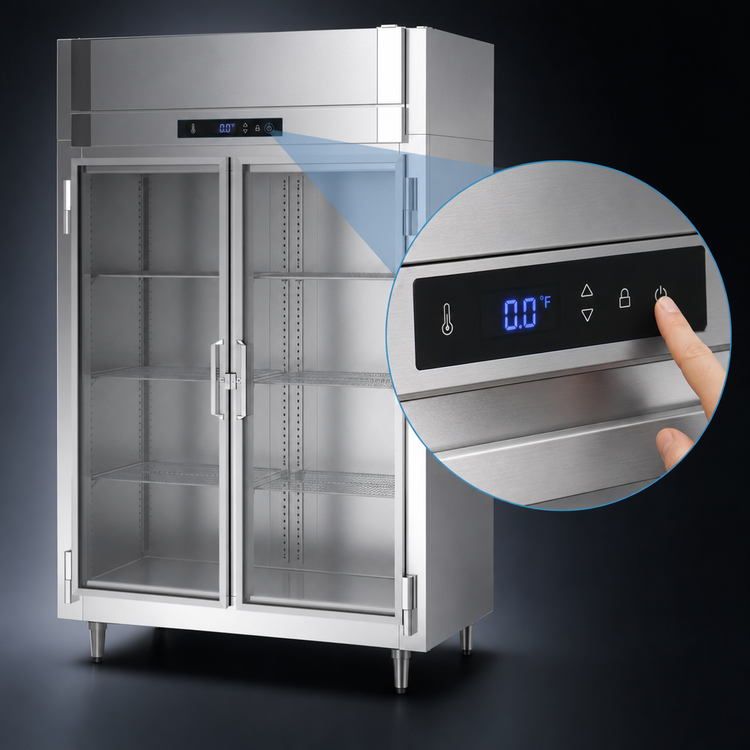 Product image #4 for Victory UltraSpec FSA-2N-S1-G-HC Shallow Depth 2-Section Glass Door Reach-In Freezer