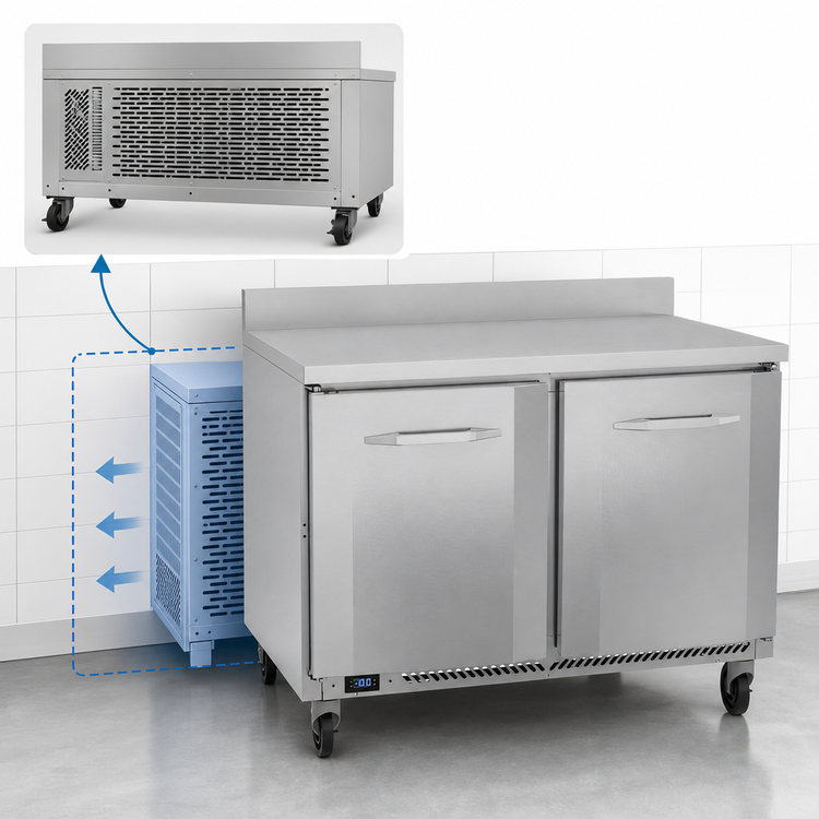 Product image #4 for Victory Refrigeration 48-Inch Two-Section Worktop Freezer Counter