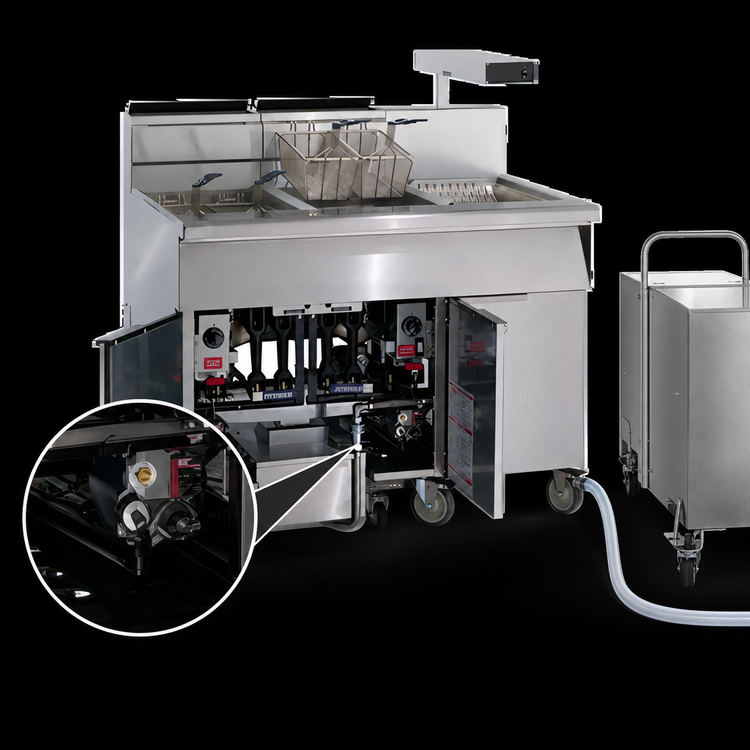 Product image #4 for Imperial 50 lb Gas Floor Model Fryer/Filter System with Computer Controls and Drain Station