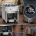 Thumbnail image #4 for Imperial IFSSP375ET Electric Floor Fryer with Space Saver Filter System, 3-Battery, 75 lb. Tanks, Electronic Thermostat