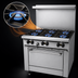 Thumbnail image #4 for Sunfire 36-Inch Gas Restaurant Range with 6 Open Burners and Standard Oven