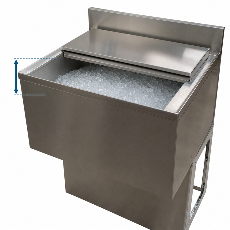 Product image #4 for BK Resources 48-Inch Underbar Ice Bin with Sliding Cover, 167 lb Capacity
