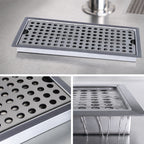 Thumbnail image #4 for Micro Matic USA DP-220D-P Drop-In Stainless Steel Drip Tray Trough with Louvered Screen and 1/2-Inch NPT Drain