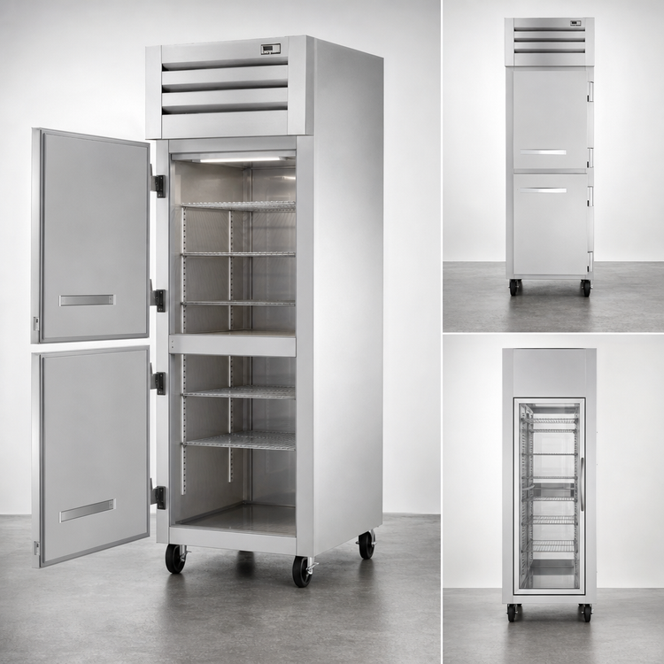 Product image #4 for True SPEC SERIES One-Section Pass-Thru Reach-In Refrigerator with Front Half Solid Doors and Rear Glass Door