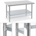 Thumbnail image #4 for Advance Tabco 84-inch x 24-inch Flat Top Work Table with 14-Gauge 304 Stainless Steel Top and Galvanized Undershelf