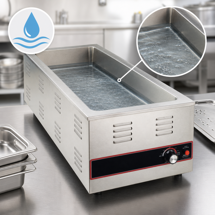 Product image #4 for Winco Electric 4/3 Size Countertop Wet Well Food Warmer