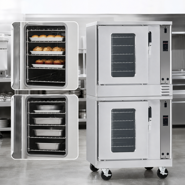 Product image #4 for Southbend Platinum Double Deck Half-Size Electric Convection Oven, 7.5 kW Per Deck, Touch Controls, Ventless, Standard Depth