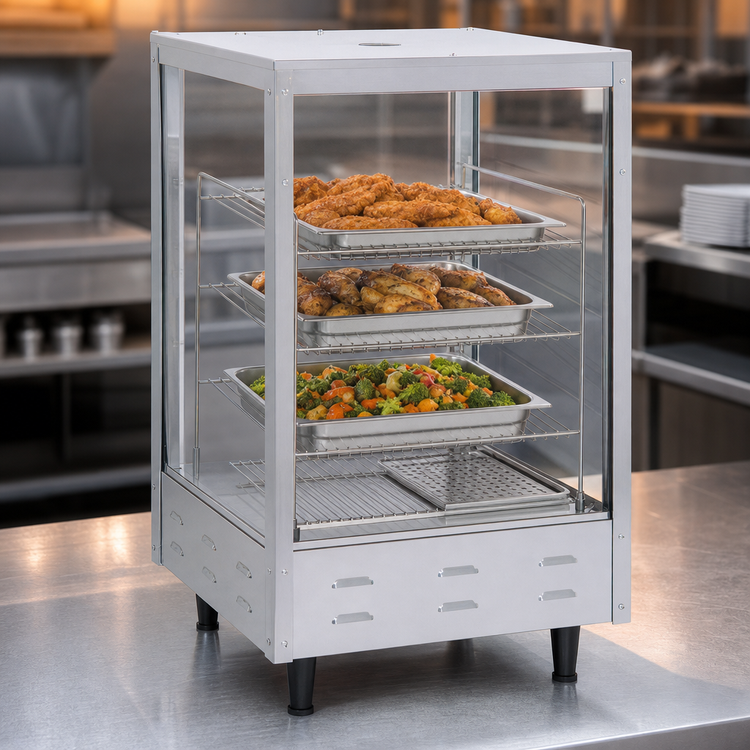 Product image #4 for Nemco 6455-2 Countertop Pass-Thru Heated Food Merchandiser with 3 Shelves