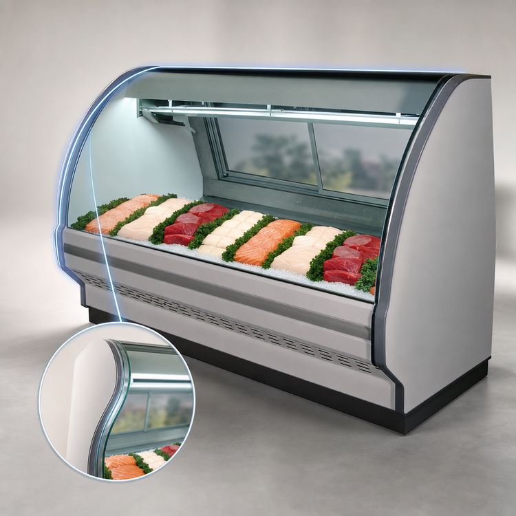 Product image #4 for Howard-McCray 40E Series 51.5-Inch Single-Duty Self-Contained Fish/Poultry Service Case with Curved Glass and LED Lighting