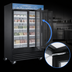 Thumbnail image #4 for Omcan 53-Inch Wide Two-Section Glass Door Reach-In Display Freezer, 45 Cu. Ft., Black, Bottom Mount