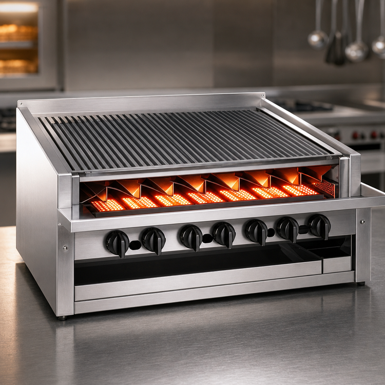 Product image #4 for MagiKitch'n 72-Inch Low Profile Countertop Radiant Gas Charbroiler with Round Rod Top Grid