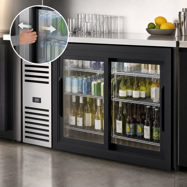 Product image #4 for True Premier Bar 52-Inch Two-Section Refrigerated Back Bar Cooler with Sliding Glass Doors