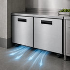 Thumbnail image #4 for Hoshizaki Steelheart UF60B Two-Section Stainless Steel Undercounter Reach-In Freezer, 60-Inch, Solid Doors, 15.1 Cu. Ft.