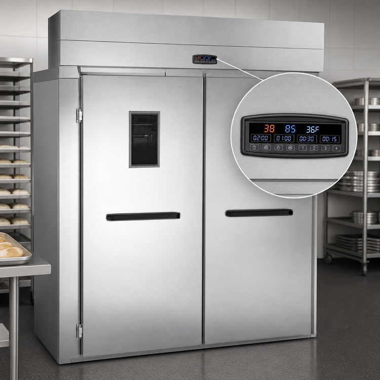 Product image #4 for Baxter RPW2E Double-Wide Roll-In Retarder/Proofer Cabinet, 80.5-Inch Depth, Stainless Steel, Open Floor, Remote R448A Refrigeration