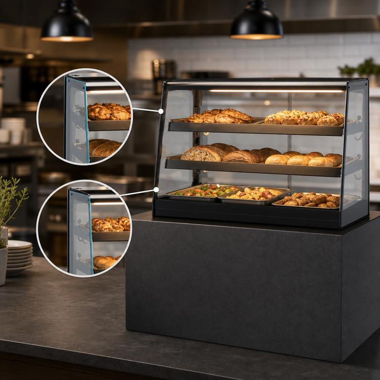 Product image #4 for 47-Inch Countertop Heated Merchandiser with 2 Adjustable Heated Shelves