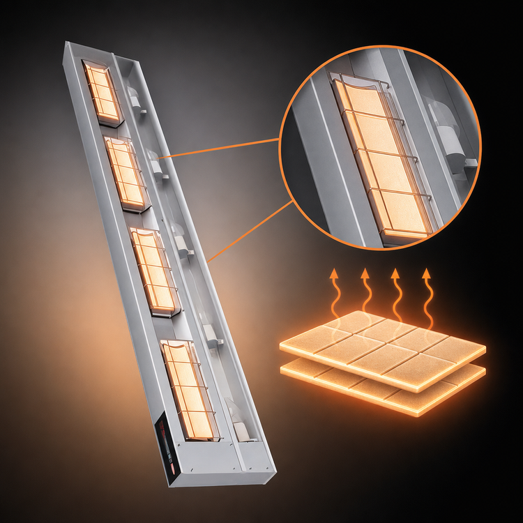 Product image #4 for Hatco Ultra-Glo 18-Inch Double Ceramic Tile Infrared Strip Heater