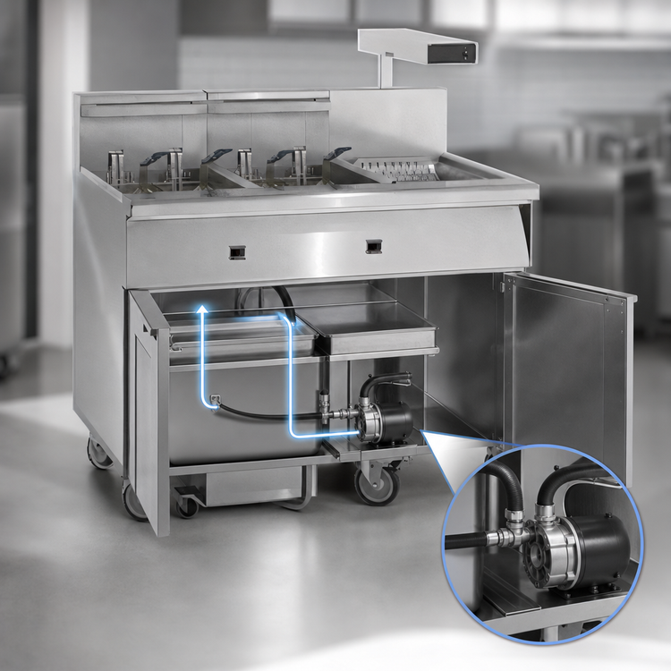 Product image #4 for Imperial 4-Battery Electric Floor Fryer with Built-In Filter System, 50 lb. Tanks and Dump Station