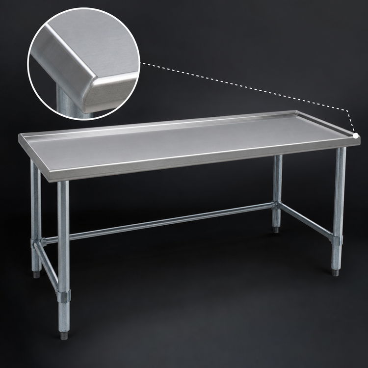 Product image #4 for Spec-Master Marine Series 84-Inch W x 24-Inch D Stainless Steel Top Work Table with Galvanized Base