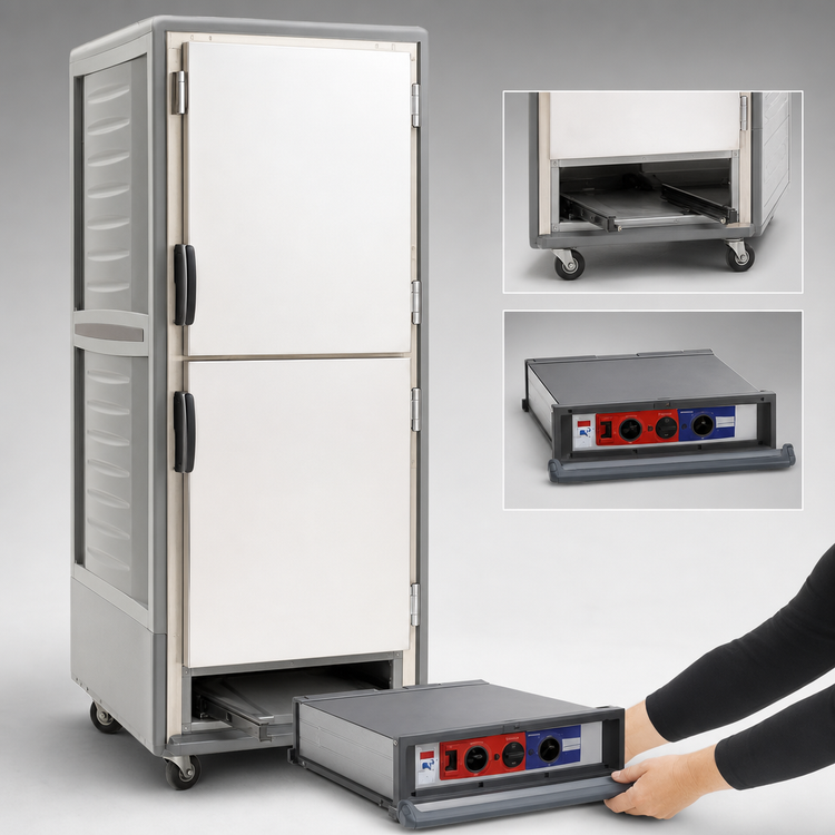 Product image #4 for Metro C5 3 Series Full Height Mobile Heated Holding and Proofing Cabinet with Gray Insulation Armour, Dutch Solid Doors, and Universal Wire Slides