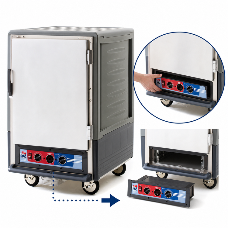 Product image #4 for Metro C5 3 Series Insulation Armour Mobile Half-Height Heated Holding and Proofing Cabinet with Moisture Control, Gray, Solid Door (C535-MFS-U-GY)