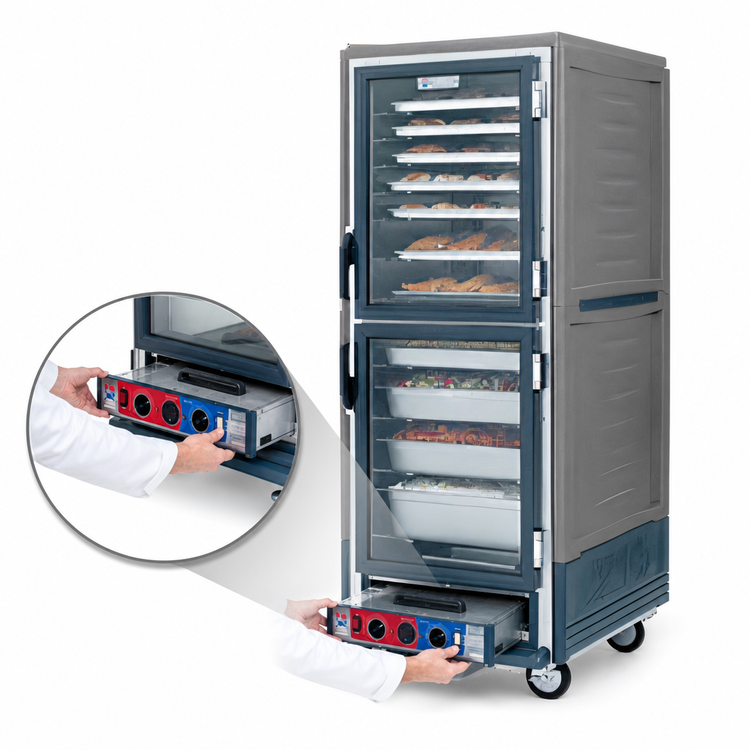 Product image #4 for Metro C5 3 Series Insulation Armour Heated Holding Cabinet, Full Height, Lower Wattage, Dutch Clear Doors, Gray