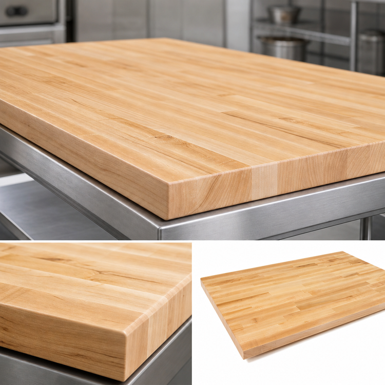 Product image #4 for John Boos Boos Block Blended Edge Grain Maple Kitchen Countertop, 108 x 42 x 1-1/2 Inch, Varnique Finish