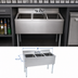 Thumbnail image #4 for BK Resources Slim-Line 3-Compartment Underbar Sink, 36 Inch, 304 Stainless Steel, with Faucet and Drains
