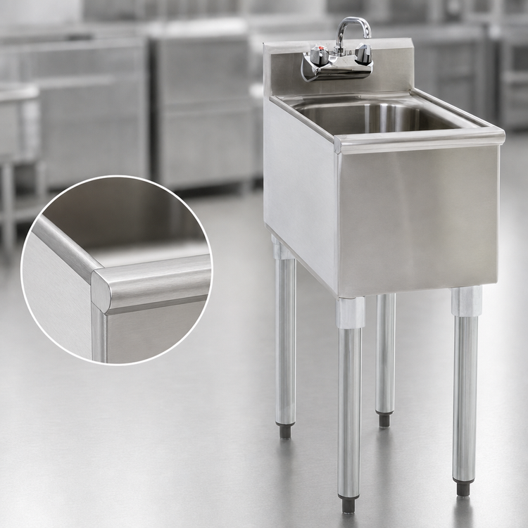 Product image #4 for 1800 Series Freestanding Side-To-Side Modular Add-On Underbar Hand Sink with Faucet and Basket Drain