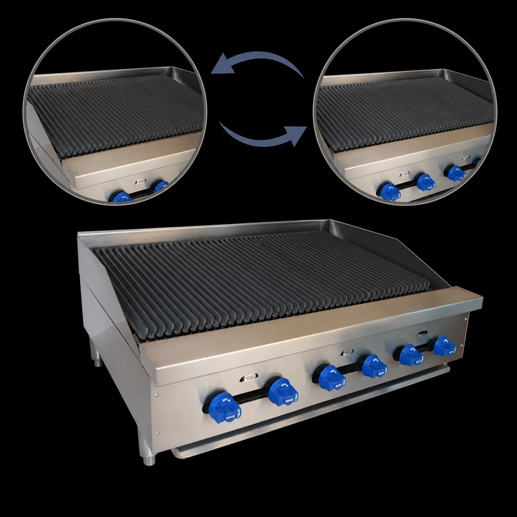 Product image #4 for Comstock-Castle 42-Inch Countertop Gas Radiant Char-Broiler with Reversible Cast Iron Grates