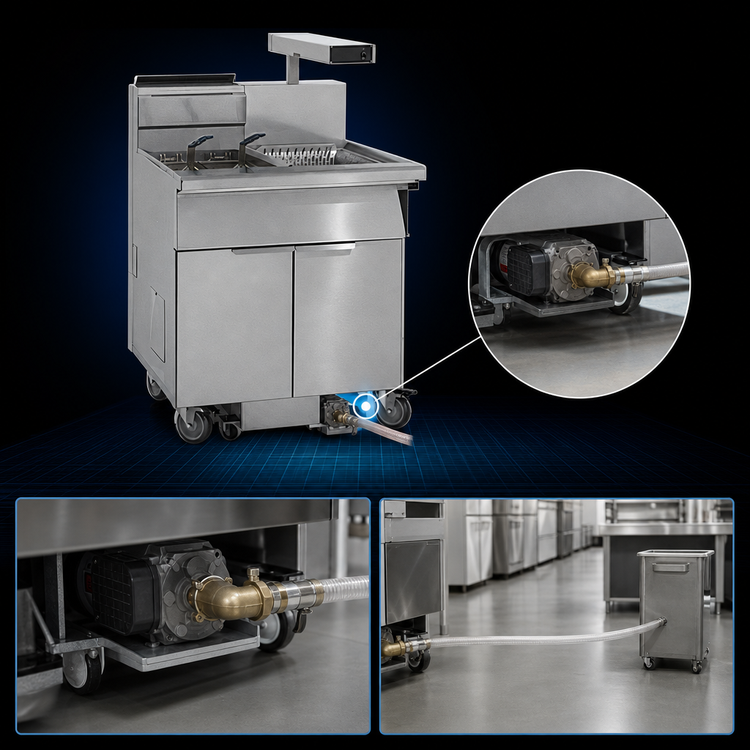 Product image #4 for Imperial Open Pot Gas Floor Fryer with Built-In Side-Car Filter System, 75 lb. Capacity