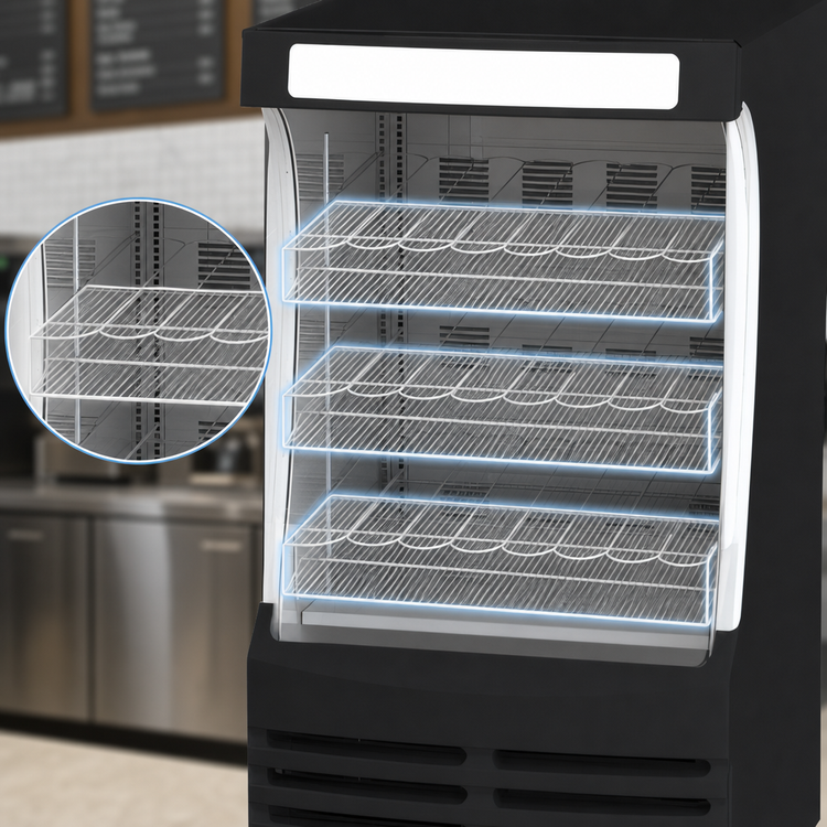 Product image #4 for Beverage-Air Breeze BZ13HC-B 30-Inch Wide Vertical Open Display Case, 13.0 Cu. Ft., Black Exterior