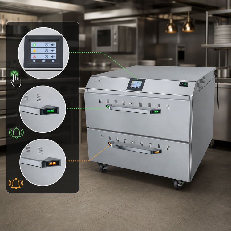 Product image #4 for Hatco HDWTC-3 Freestanding 3-Drawer Heated Drawer Warmer with Top Touchscreen Control