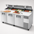 Thumbnail image #4 for True 93.5-Inch 3-Section Pizza Prep Table with 12-Pan Top and Side-Mounted Self-Contained Refrigeration