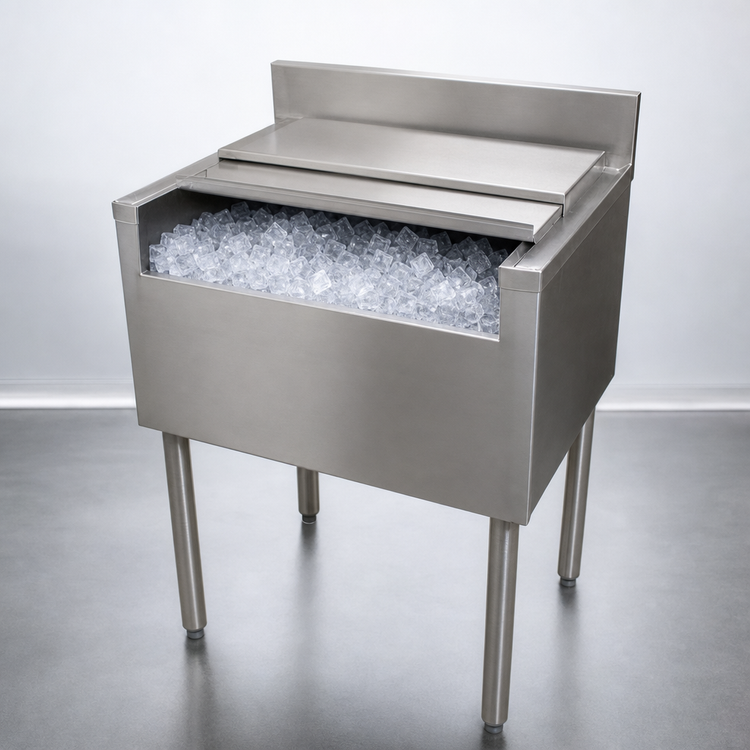 Product image #5 for BK Resources 36-Inch Insulated Underbar Ice Bin with Sliding Cover, 100 lb Capacity