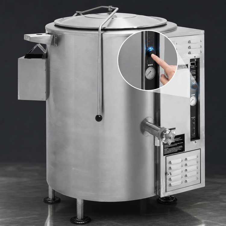 Product image #4 for Crown GL-80E 80 Gallon Stationary Gas Steam Jacketed Kettle