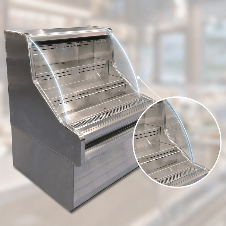 Product image #4 for Howard-McCray 35E Series 63-Inch Curved Glass Remote Open Merchandiser