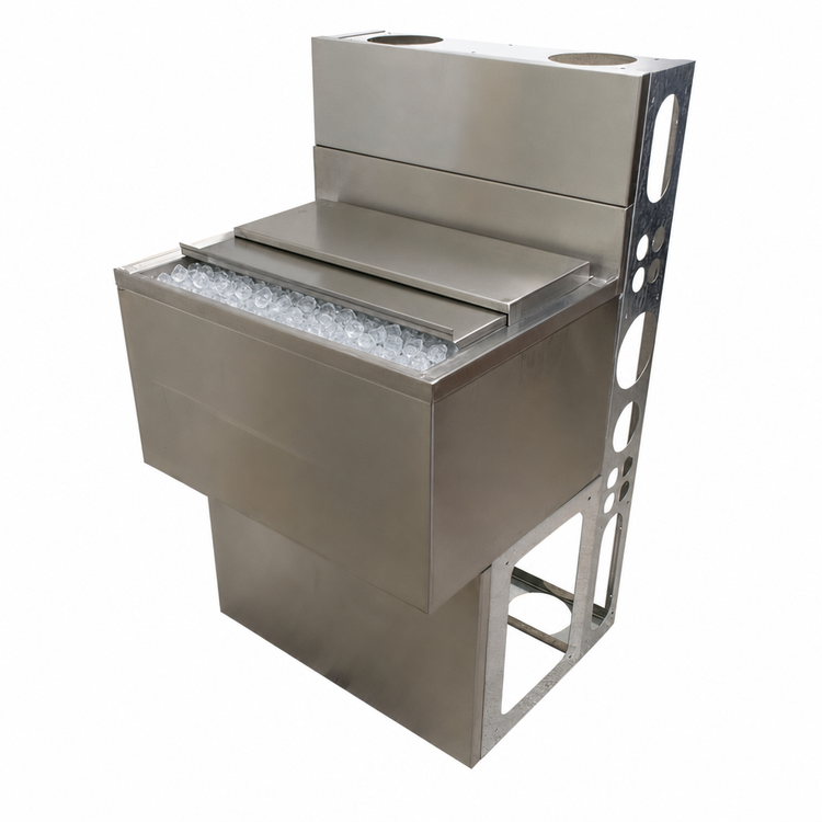 Product image #4 for BK Resources 25-Inch Underbar Ice Bin with 7-Circuit Cold Plate, 80 lb Capacity, 4-Inch Backsplash