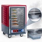 Thumbnail image #4 for Metro C5 Insulation Armour C535-MFC-L Mobile Half-Height Heated Holding & Proofing Cabinet, Moisture Control, Clear Door, 17 Full-Size Pans