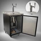 Thumbnail image #5 for BK Resources DBC-11-24 24-Inch Single-Door Kegerator Beer Dispenser, 1-Keg Capacity, Double Head Tap, Electronic Control