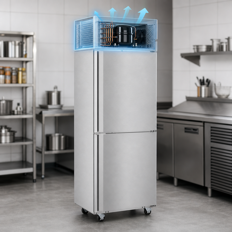 Product image #4 for Hoshizaki Steelheart 23.1 Cu. Ft. Stainless Steel One-Section Reach-In Freezer, Self-Contained, Standard Depth, Half-Height Solid Right-Hinged Doors