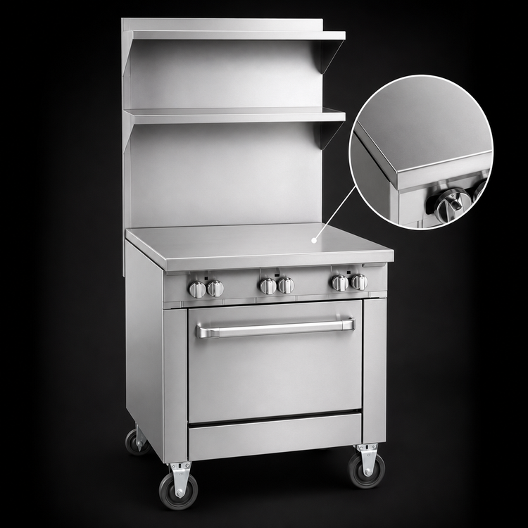 Product image #4 for Southbend Platinum 12-Inch Heavy Duty Modular Solid Top Spreader Plate with Stainless Steel Front and Sides