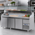 Thumbnail image #4 for Marra Forni Three-Section Refrigerated Pizza Prep Table with Granite Work Surface, Side-Mounted Self-Contained Refrigeration, 20 Cu. Ft.