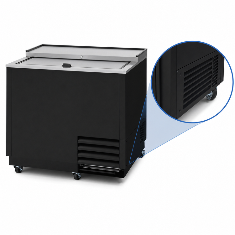 Product image #4 for Turbo Air Super Deluxe 36-3/4-Inch Wide Glass Chiller & Froster, 9.74 Cu. Ft., Self-Contained, Side-Mount, Top Sliding Lid