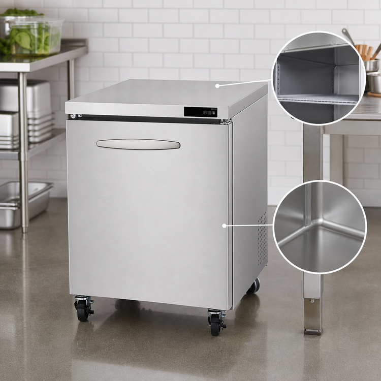 Product image #4 for Kool-It Signature One-Section Undercounter Freezer, 7 Cu. Ft., Solid Door, Stainless Steel