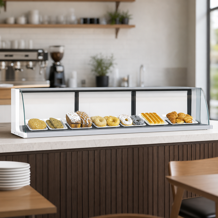 Product image #4 for Turbo Air Low-Profile Top Display Dry Case for Open Display Merchandisers, 63-1/4 Inch W, 3.6 Cu. Ft., 3 Doors