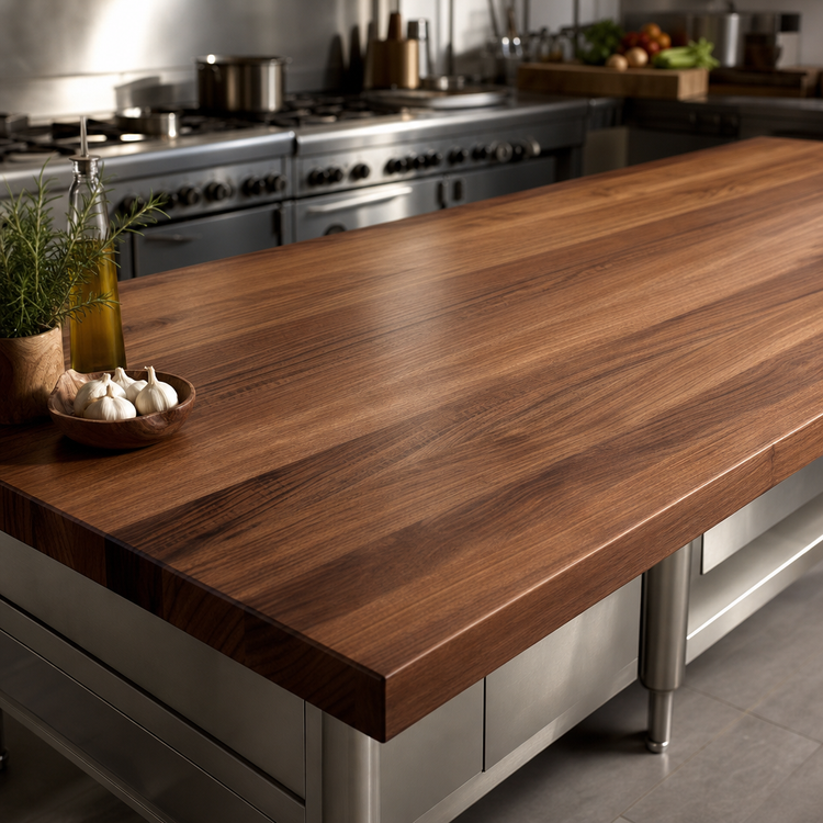 Product image #4 for John Boos Boos Block 132" x 36" x 2-1/4" American Black Walnut Kitchen Countertop, Edge Grain, Penetrating Oil Finish