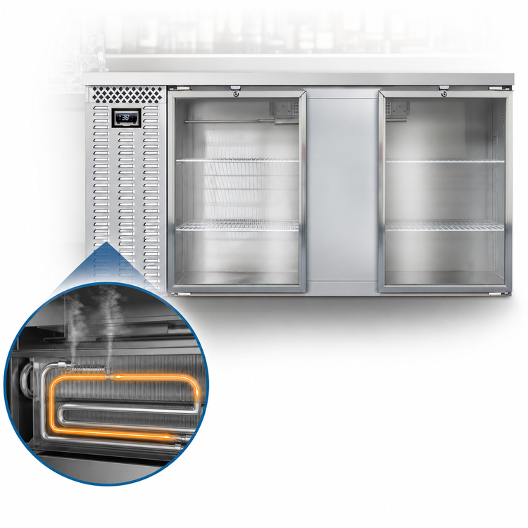 Product image #4 for Continental Refrigerator BB69NSSGD 69" Low Profile Two Glass Door Refrigerated Back Bar Cooler