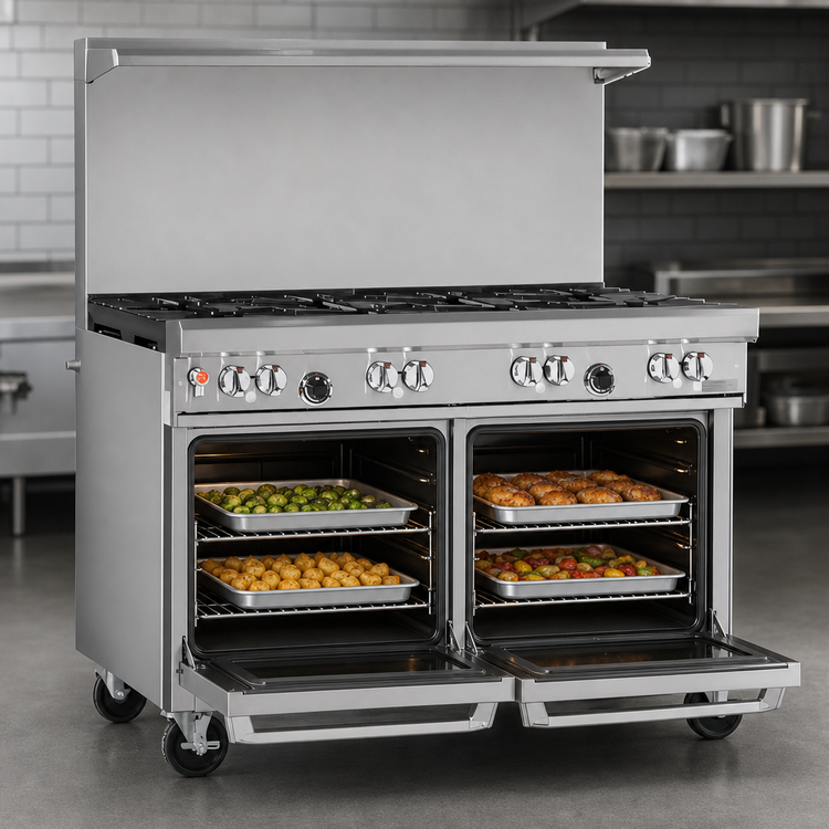 Product image #4 for Southbend Ultimate 48-Inch Commercial Gas Range with 6 Burners and 2 Space Saver Ovens