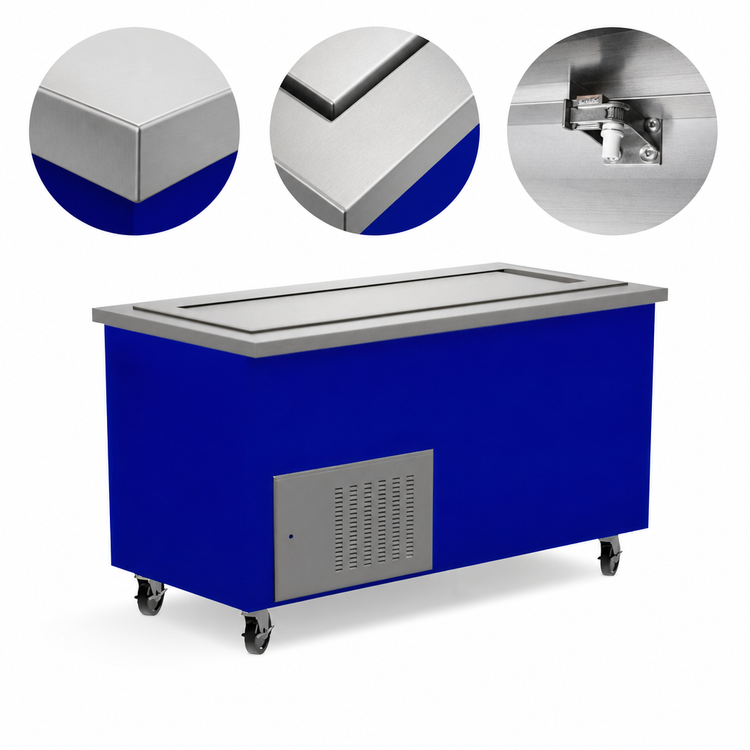Product image #4 for Randell 86-Inch Mobile Modular Enclosed-Base Frost Top Serving Station, 6-Pan Capacity